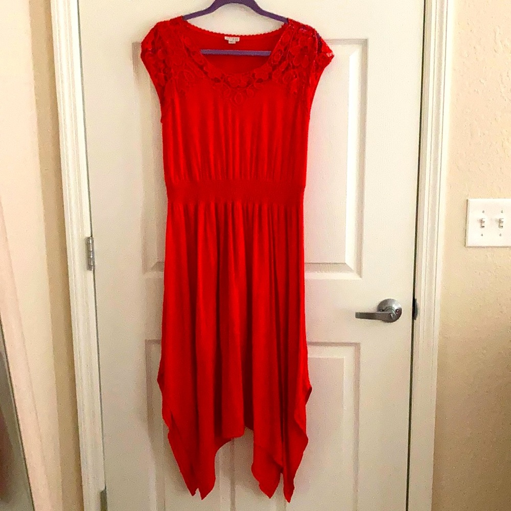 Red Sleeveless Summer dress